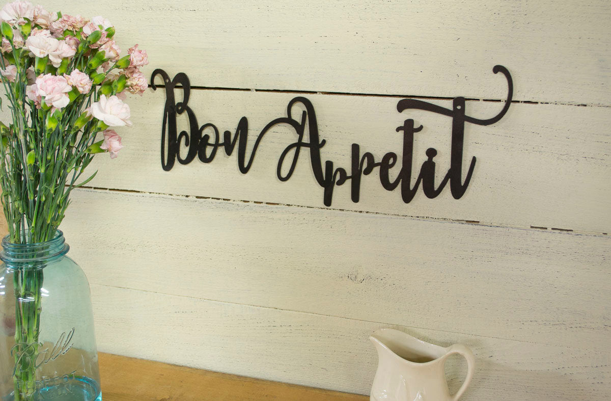 Bon Appetit French Kitchen Food Chef Aged Metal Sign